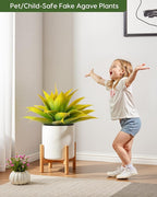 Velener Artificial Agave Fake Plants, Yellow Fake Succuents Plant for Room Decor, Unpotted Faux Agave Plant for Outdoor/Indoor Fall Decor, Yellow, 22 inches, Set of 1