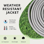 EP 40 Ft Outdoor Extension Cord, 12/3 SJTW Heavy Duty Extension Cable with 3 Prong Grounded Plug, 15 AMP Power Cord for Lawn, Garden, Appliances, Gray