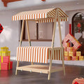 Movable Stall Display Stand, Foldable Vending Stand Kiosk Display Trolley with Canopy, Portable Food Cart, for Selling Snacks/Sweets/Toys, Multiple Colors(Orange A,110 * 190cm)