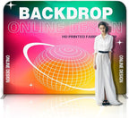Custom Tension Fabric Banner with Stand Trade Show Backdrop Display, HD Printing Customize Online, Large Portable Trade Show Booth Display Banner for Business Pop Up Display Only Banner 5x7.5 FT