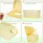 Wipes Dispenser, One-Handed Operation Wipe Holder for Baby & Adult, Seal-Designed Wipes Container for Bathroom Keep Diaper Wipes Fresh (Yellow)
