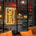 Open Signs for Business Ultra Bright LED Neon Open Signs for Business Storefront Window Glass Door Shop Store Florists Bar Salon Pubs with ON/OFF Switch (White/Yellow -Vertical, 32 Inch)