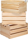Extra Large Pine Wood Crates For Storage, Vinyl Records Storage Crates,The Storage Crates Are Made Of Pure Natural Solid Wood,Exuding Natural Pine Flavor,Unfinished Wooden Crates For Display . (3)