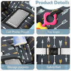 Shopping Cart Cover for Baby Girl Boy 2-in-1 High Chair Water Resistant High Chair Cover Dark Aray Arrow Gender Neutral Cart Cover for Babies Padded Grocery Cart Cover for Baby