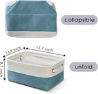Organization and Storage Basket for Organizing - 12X8X5.2 inch 6 Pack Fabric Cube Storage Bin Collapsible Baskets for Shelves, Storage Box for Cloth Decorative room (White & Green)