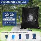 20-30 Gallon Trash Bags Black - 1.28 Mil Thick,30" x 35" Large Garbage Bags 100 Count，20+ Gallon Heavy Duty Trash Can Liners Unscented for Kitchen Home Office Commercial Outdoor