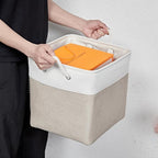 13 x 13 Inch Storage Cubes，6 Pack Cube Storage Bins for Shelves，Fabric Collapsible Storage Bins with Handles, Foldable Storage Basket for Organizing Clothes, Toys, Books (White&Beige)