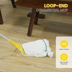 OFO Loop-End String Mop, Heavy Duty Commercial Industrial Mop with Extra Mop Head Replacement, 59 inch Handle for Floor Cleaning