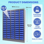 75-Drawer Parts Cabinet with Labels & Dividers, ABS Non-Slip Drawers & Steel Frame, Nut Bolt Screw Tool Organizer for Workshop, Garage, Craft, Toy & Accessory Storage