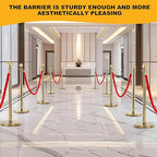 4Pack Stanchions and Velvet Ropes, 5 ft Red Velvet Rope and Poles, Red Carpet Ropes and Poles Set, Gold Stainless Steel Stanchion Posts Red Carpet Runner Poles for Party Supplies