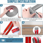 Floor Cord Covers for Wires 20FT Cable Hider Wire Cover Self Adhesive Cord Hider Floor for Offices, Homes, Workshops, Warehouses Cable Cavity 0.39" W x 0.27" H