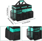Boczif Cleaning Caddy Bag Wearable, Cleaning Caddy Supplies Organizer with Handle, Shoulder Straps & Detachable Divide, Cleaning Tool Organizers Tote Bag for Cleaners & Housekeepers (Green)