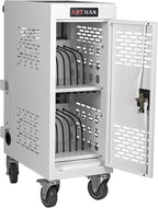 Laptop Charging Cart,16 Devices Tablet Storage Carts for pad Up to 16.3" Screen Size, Classroom Computer Mobile Charging Station for Pads, Chromebooks,Laptops, Security Storage(16 Bay-White)
