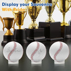 60 Pcs Baseball Holder Ring Stand 1.77 Inches Round Acrylic Stands, Small Display Stand Ring Clear Sphere Holder for Small Balls, Baseball, Golf Ball, Crystal Ball, Egg Stand, Marble, Softball