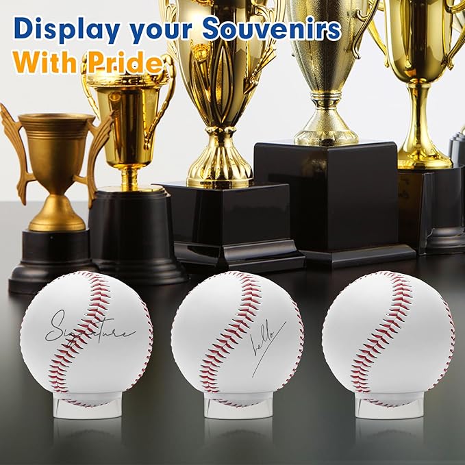100 Pcs Baseball Holder Ring Stand 0.6/1.22 Inch Round Acrylic Stands, Small Display Stand Ring Clear Sphere Holder for Small Balls, Baseball, Golf Ball, Crystal Ball, Egg Stand, Marble, Softball