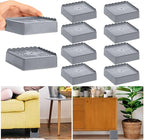 Bed Risers 1 inch, 2 inch, 3 inch, 4 inch Heavy Duty, Adjustable Furniture Riser for Table Desk Couch Sofa Chair Recliner Leg Frame Dorm, Stackable Bed Raisers Blocks (Grey 8 Pack, 1 inch)
