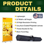TFEN-Made in USA-Custom Aluminum Retractable Banner 23"x66", with Stand Roll up Banner for Business, Trade Shows, Stores, Advertising, Events, Custom Banners Personalized