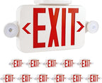 Gruenlich LED Exit Sign Combo with Emergency Lights, Adjustable Heads, Battery Backup, UL 924 Qualified, AC 120-277V, Commercial Emergency Exit Light for Business- 12 Pack