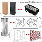 Portable Pop Up Display Stand 7.5 x 7.5 FT Aluminium Frame Trade Show Display Large Tension Fabric Display Stand Tradeshow Booth Display for Business, Shopping Malls, Campuses, Weddings, Corporate