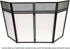 DJ Event Facade White/Black Scrim Metal Frame Booth + 20" x 40" Flat Table Top Includes Both White and Black Panels + Carrying Cases!