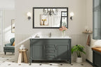 50x30 Inch Black Bathroom Mirror for Wall, Thick Metal Framed Rectangle Mirrors for Over Sink, Bedroom, Living Room, Entryway, Anti-Rust, HD Tempered Glass