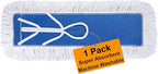 24 Inch Industrial Cotton Dust Mop Head Refill, Dust Mop Replacement Head for Commercial & Home Use, Heavy Duty Replacement for Office & Industrial Use, Machine Washable 1pc