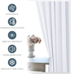 PONY DANCE 63 inch Length Curtains - Room Darkening Kitchen Solid Thermal Draperies Rod Pocket Short Panels Drapes for Bedroom Window Treatments, 42 W by 63 L, Pure White, Set of 2
