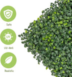 Grass Wall Panels, 10x10Inch 12Pcs UV-Anti Boxwood Greenery Panels with 50 Zip Ties, No Fade Artificial GrassWall Backdrop for Indoor Outdoor Privacy, Birthday Wedding Decor, Home Kitchen Decor