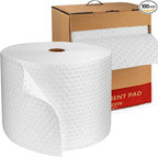 Oil Absorbent Pads Roll | 16"x20" Oil-Only Spill Mat 100-Pack | Industrial Spill Control for Oil & Fuel(32 Gal/Box) | Repels Water Absorbing Rolls