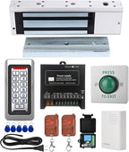 Tuya Smart Door Access Control System Kit, Waterproof Keypad Door Entry with 1200lb Magnetic Lock, Remote Control & App Unlock, Doorbell for Home & Office