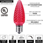 Brightown C9 Christmas String Lights, Red and Warm White Commercia Outdoor Christmas Lights with 150 Strawberry C9 LED Bulbs, Waterproof Extendable UL Certified for Party Holiday Indoor Xmas Decor