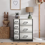 Sorbus Dresser with 7 Faux Wood Drawers - Storage Unit Organizer Chest for Clothes - Bedroom, Hallway, Living Room, Closet, & Dorm Furniture - Steel Frame, Wood Top, & Easy Pull Fabric Bins