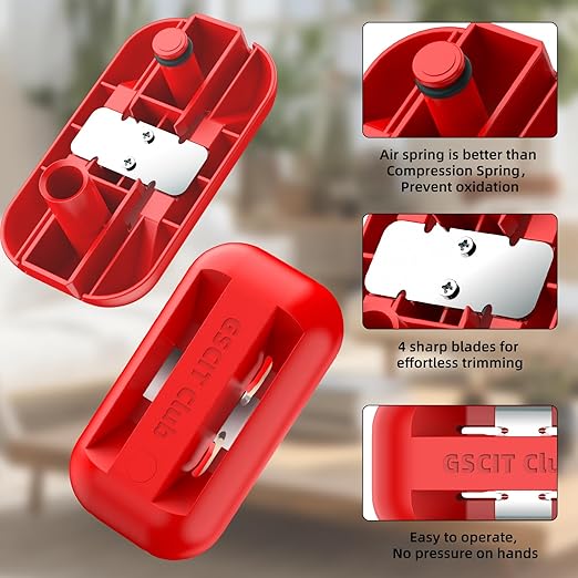 GSCIT Club Edge Banding Trimmer, Tungsten Carbide Blades Hand Planer Edge Bander for Burrs Edge Trim Planer Wood Scraper Edge Banding Tools Cutter for PVC ABS Melamine (Red)