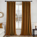 MIULEE Velvet Curtains 84 Inches Long 2 Panels Set for Bedroom, Pinch Pleat Back Tab Luxury Thermal Insulated Living Room Darkening Drapes Pleated Blackout Window Curtains with Hooks, Golden Brown