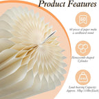 magalo Cylinder Stands for Party 3PCS Foldable Cardboard Columns Round Display Pedestal Stand Cylinder Tables for Wedding Birthday Baby Shower Dessert Cake Decoration-Cream White