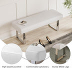 JIEXI Bedroom Bench Bed end upholstered Bench Indoor Corner Small Bench, with Metal Legs, for entryway Dining Room Kitchen and Living Room, Plant Bench, Footstool