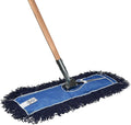 Nine Forty 36" Premium Nylon Dust Mop with Wood Handle - Heavy Duty Mop Head for Industrial, Commercial, and Residential Cleaning - Dry Floor Duster for Hardwood Surfaces and Commercial - Blue