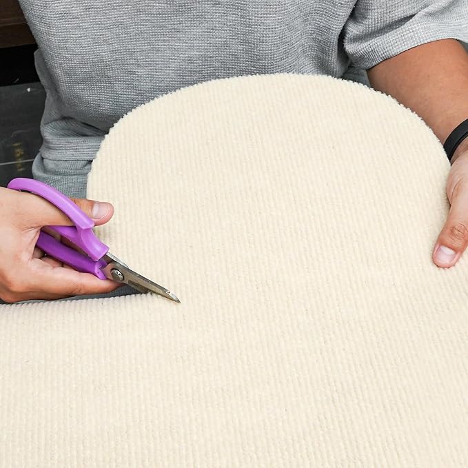 Carpet Tiles Peel and Stick, Self Adhesive Carpet Floor Tile 24" x 24", Off White Soft Padded Flooring Sticker, Home Decor for Bedroom Living Room Office, 20 Tiles per Box