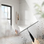 12-51’’ Telescopic Window Squeegee for Home, 2 in 1 Window Cleaning Squeegee Kit, Shower Squeegee for Glass Doors, Outdoor extendable Window Cleaner Tool for Floor Tile Wall Car Windshield