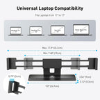 AboveTEK Laptop Locking Station, Premium Aluminum MacBook Security Lock with High-Security Copper Cylinder, Anti-Theft Computer Lock for All 11"-17" No-Slot Notebooks, Non-Slip Base for Public Spaces