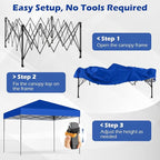 Tangkula 10x10 FT Pop Up Canopy, UPF50+ Portable Outdoor Tent with 8 Stakes, 4 Wind Ropes, Carrying Bag, Foldable Canopy Tent for Beach Party Event Camping