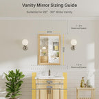 22x30 Inch Bathroom Mirror for Wall, Anti-Rust Oak Wood Grain Metal Framed Bathroom Mirrors for Over Sink,Rectangler Mirrors for Bathroom Vanity, Farmhouse, Bedroom, Living Room, Entryway Decor