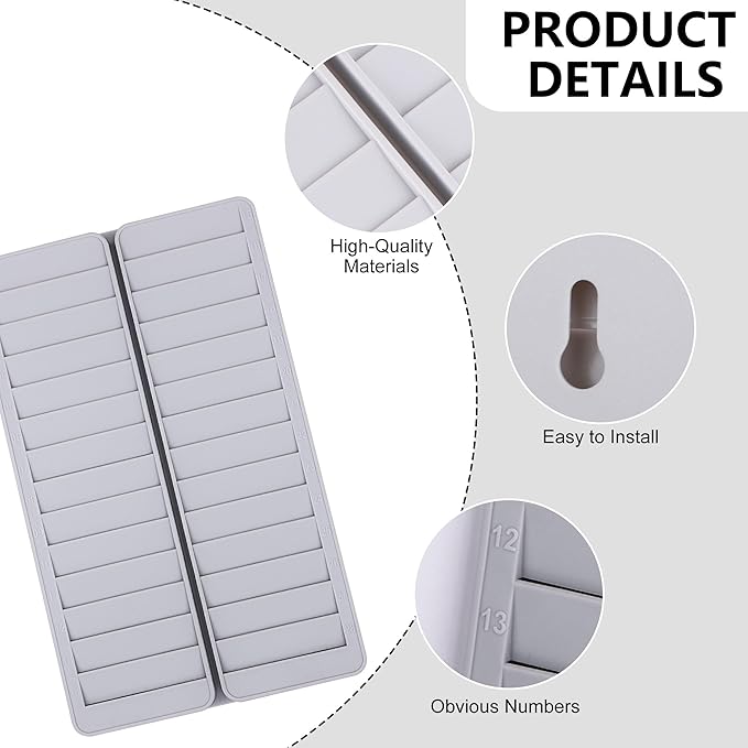 Time Card Holder, Time Card 28 Pockets Slots Wall Mounted Stacking Rack Holder for Employees, Payroll Recorders for Office Factory Supplies