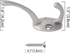 IBosins 12 Pack Silver Coat Hooks Wall Mounted with 24 Screws Retro Double Hooks Utility Silver Hooks for Coat, Scarf, Bag, Towel, Key, Cap, Cup, Hat