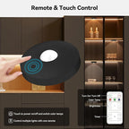 Yiliaw Rechargeable Puck Lights with Remote, 6 Pack Magnetic Under Cabinet Lighting, 1500mAh Battery Operated LED Tap Lights with Dimmer & Timmer for Kitchen, Closet, Shelf - 3 Color Temps, Black