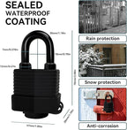 Heavy Duty Weather-Resistant Padlock with Chain, Anti-Theft Advanced Hardened Security Chain Lock for Fences, Backyard Gates, Motorcycles, Bicycles, Outdoor Furniture (Lock+Chain)