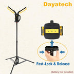 12000LM 85W Corded and Cordless LED Work Light with Tripod, Dual-Head Adjustable Jobsite Light, Compatible with DEWALT MILWAUKEE MAKITA 18-21V Battery, Flicker-Free for Auto Repair Electrical