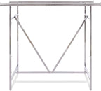 Econoco - Adjustable Heavy Duty Double Bar, Retail Clothing Rack, Rectangular Hangrail Rack w/V-Brace