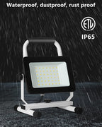 UFOND 4000 Lumen LED Work Light with Stand,40W Waterproof Portable Flood Lights, Worklight Brightness Angle Adjustable, with Switch Power Cord, Suitable for Construction Sites, Garage Workshop