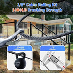 1/8 T316 Black Stainless Steel Cable – 650FT Heavy Duty Wire Rope for Cable Railing Kit and Hardware – Black Coated, Rustproof, Flexible for Outdoor and DIY Applications